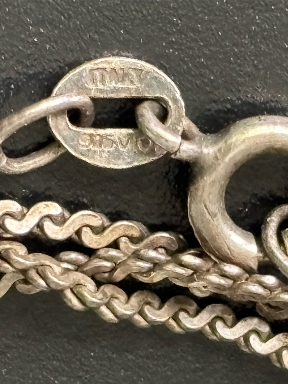 .925 Sterling S LINK CHAIN NECKLACE real solid Silver Fine Jewelry Vntg 19” - Picture 11 of 12